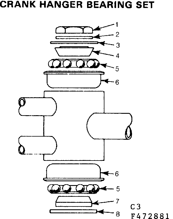 Sears 502472981 crank hanger bearing set diagram