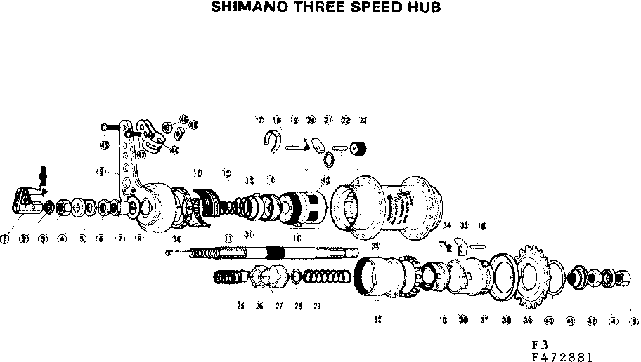 Sears 502472981 shimano three speed hub diagram