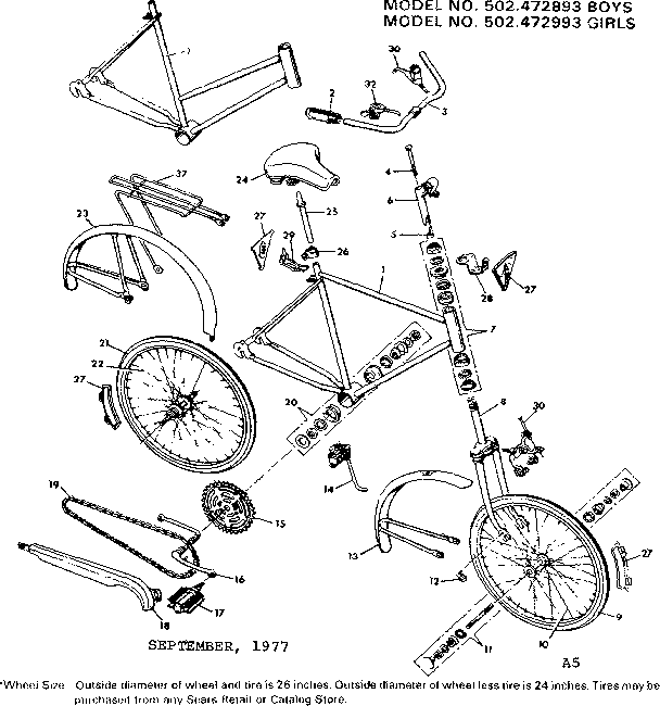 Sears 502472993 unit parts diagram