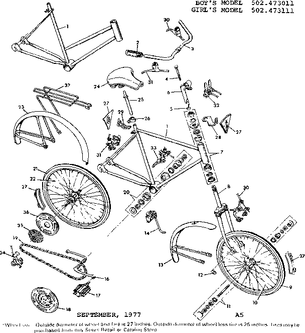 Sears 502473011 unit parts diagram