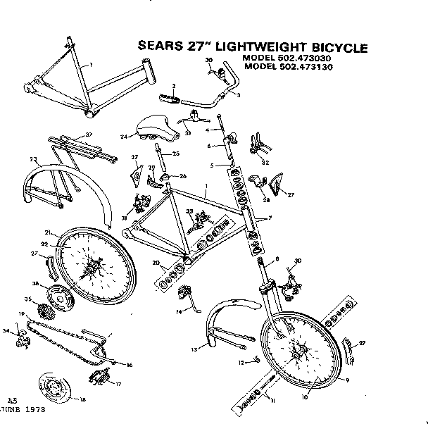 Sears 502473130 unit parts diagram
