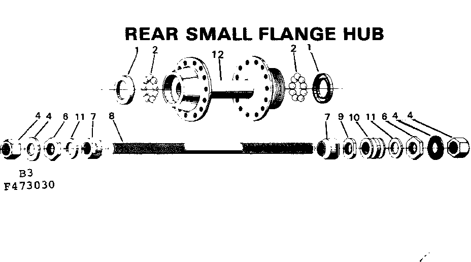 Sears 502473130 rear small flange hub diagram