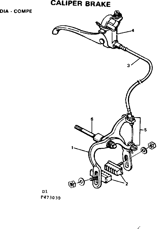 Sears 502473130 caliper brake diagram