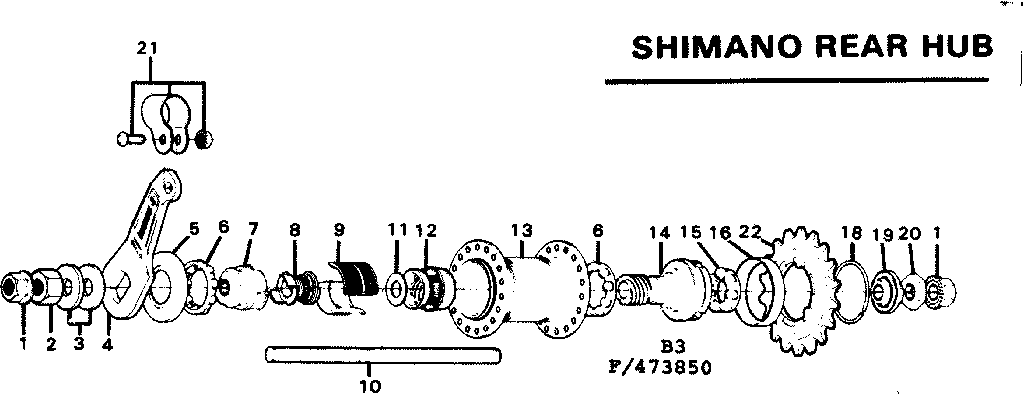 Sears 502473860 shimano rear hub diagram