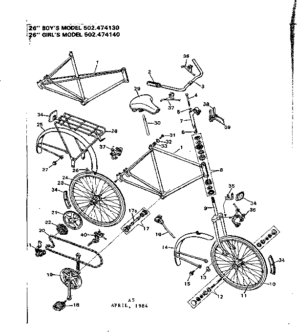 Sears 502474140 unit parts diagram