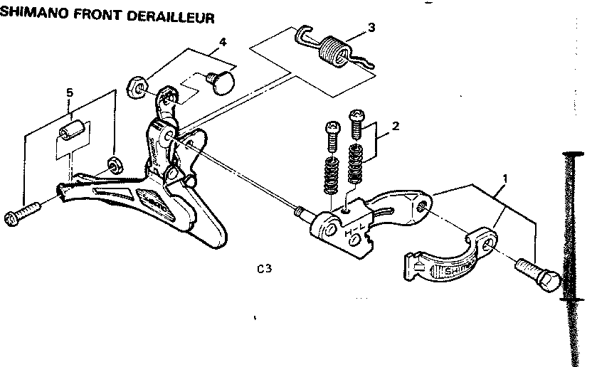 Sears 502474140 shimano front derailleur diagram