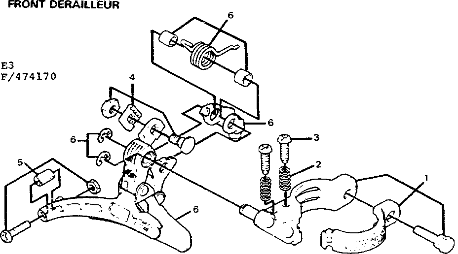 Sears 502474170 front derailleur diagram
