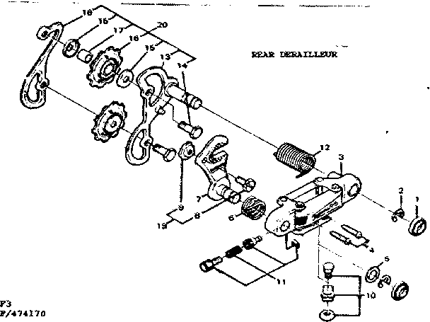 Sears 502474170 rear derailleur diagram