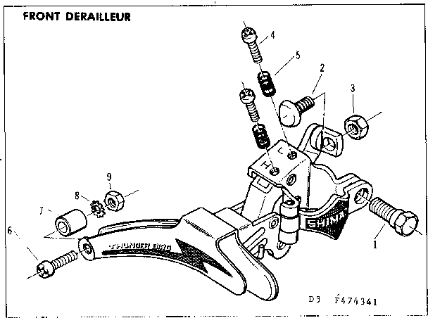 Sears 502474341 front derailleur diagram