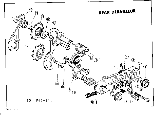 Sears 502474341 rear derailleur diagram