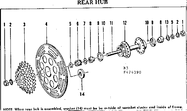 Sears 502474390 rear hub diagram
