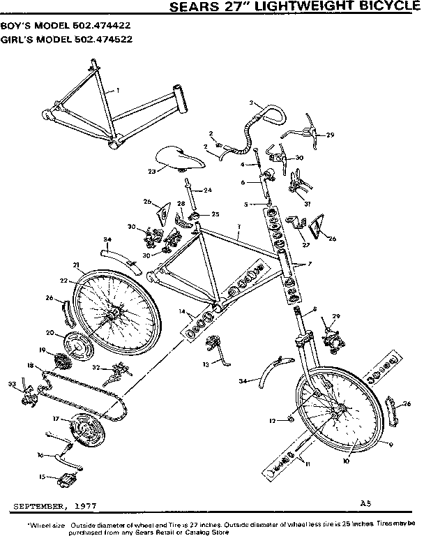 Sears 502474422 unit parts diagram