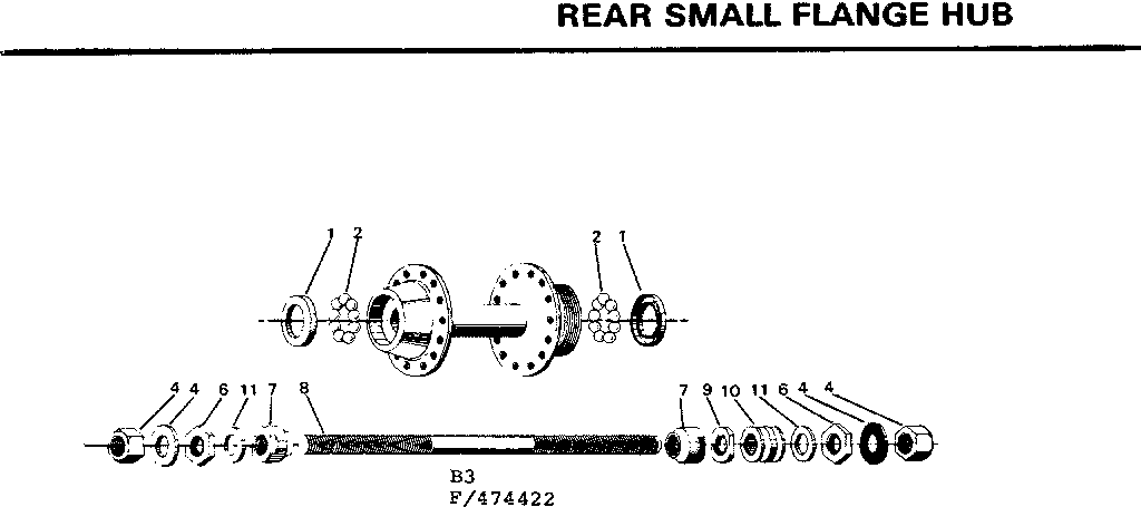 Sears 502474422 rear small flange hub diagram