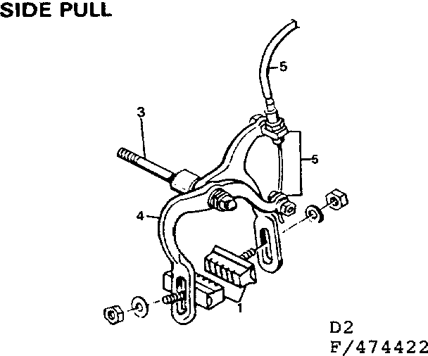 Sears 502474422 caliper brake-side pull diagram