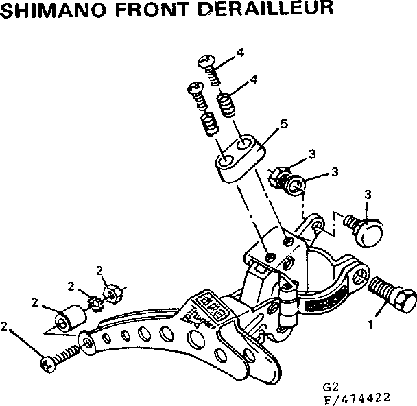 Sears 502474422 shimano front derailleur diagram