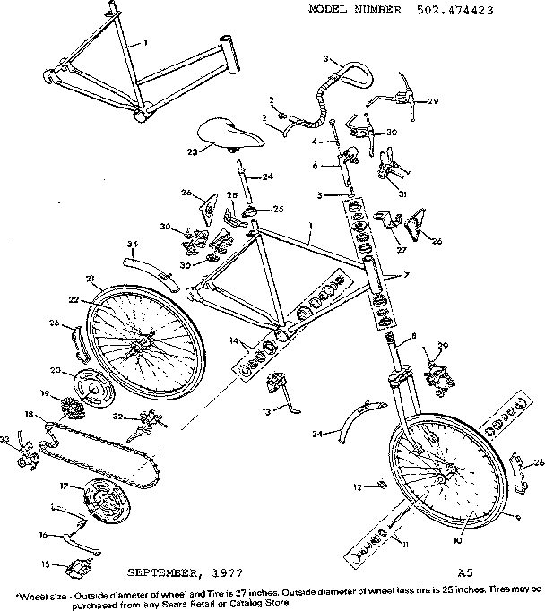 Sears 502474423 unit parts diagram