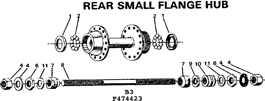 Sears 502474423 rear small flange hub diagram