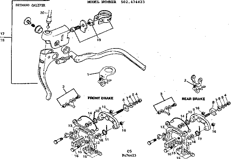 Sears 502474423 shimano caliper diagram