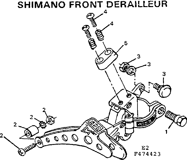 Sears 502474423 shimano front derailleur diagram