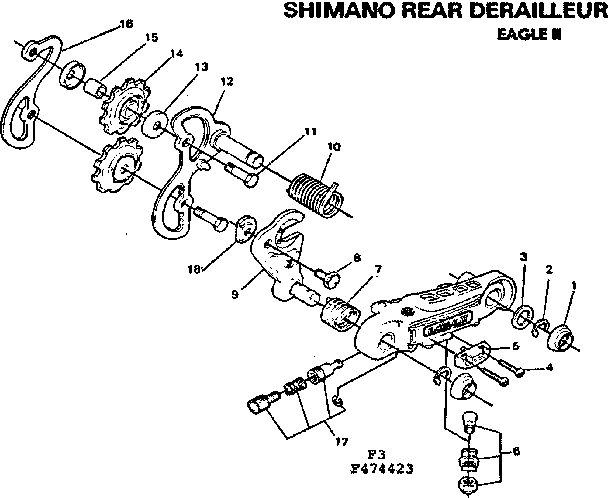 Sears 502474423 shimano rear derailleur diagram