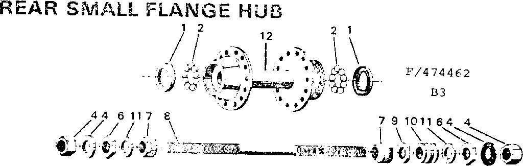 Sears 502474463 rear small flange hub diagram