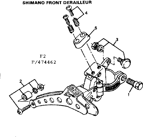 Sears 502474463 shimano front derailleur diagram