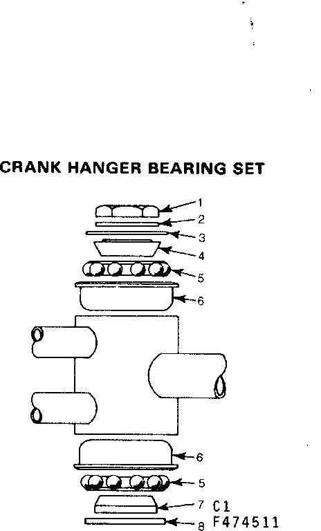 Sears 502474711 crank hanger bearing set diagram