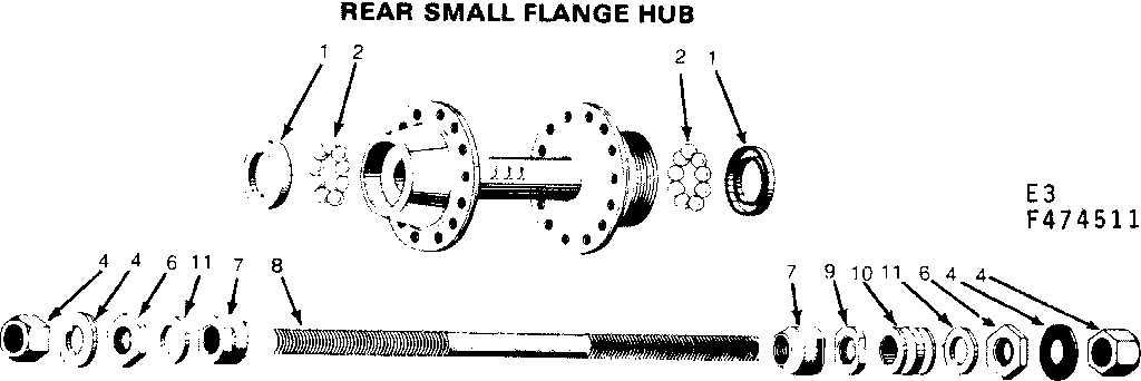 Sears 502474711 rear small flange hub diagram