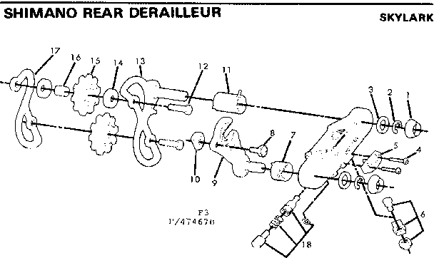 Sears 502474670 shimano rear derailleur diagram