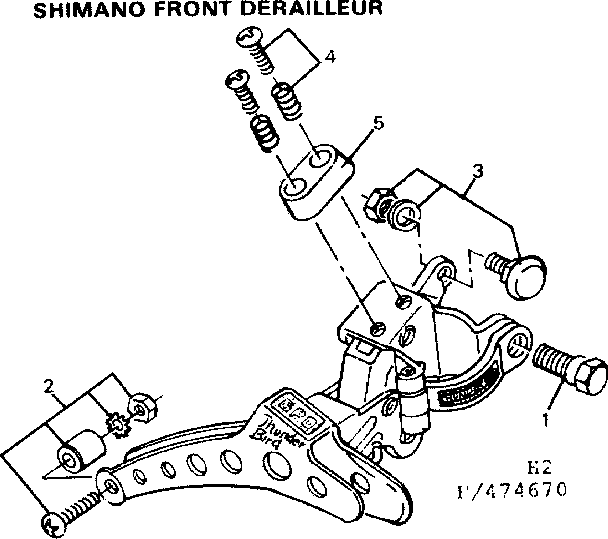 Sears 502474670 shimano front derailleur diagram