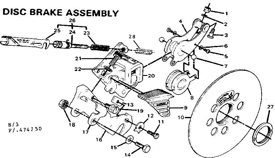 Sears 502474751 disc brake assembly diagram
