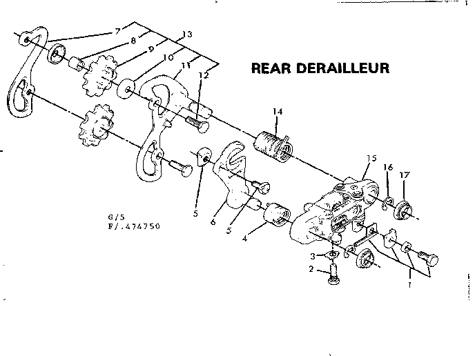 Sears 502474751 rear derailleur diagram