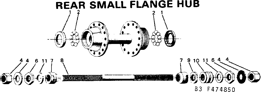 Sears 502474950 rear small flange hub diagram
