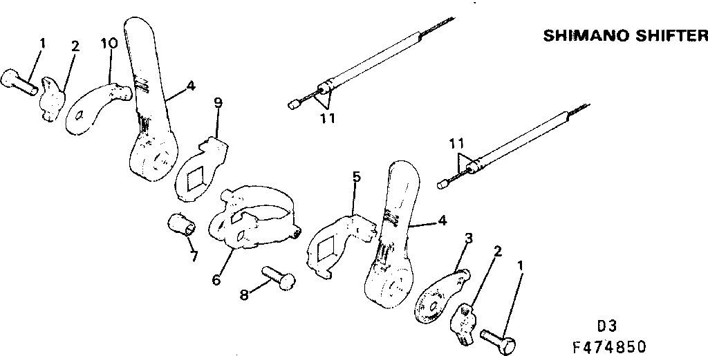 Sears 502474950 shimano shifter diagram