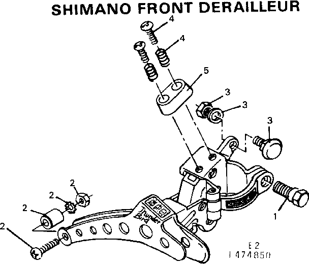 Sears 502474950 shimano front derailleur diagram