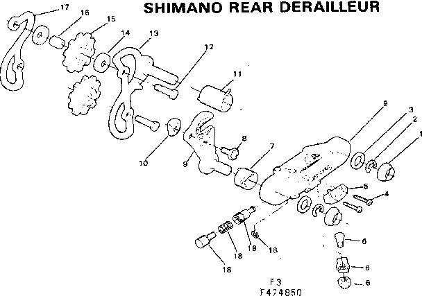 Sears 502474950 shimano rear derailleur diagram