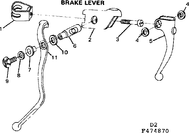 Sears 502474970 brake lever diagram