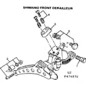 Sears 502474970 shimano front derailleur diagram