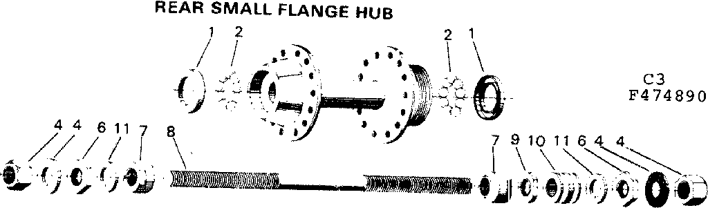 Sears 502474890 rear small flange hub diagram