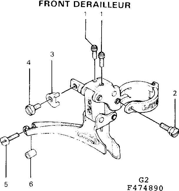 Sears 502474890 front derailleur diagram