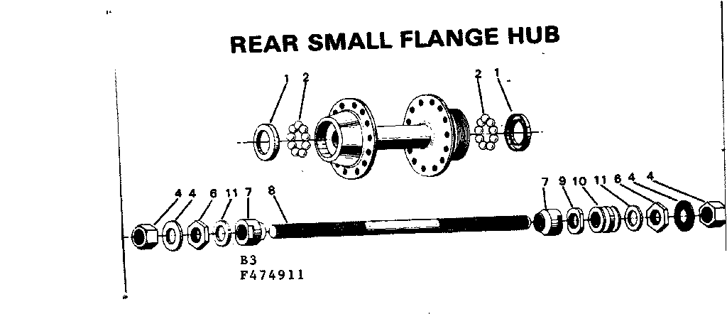 Sears 502474911 rear small flange hub diagram