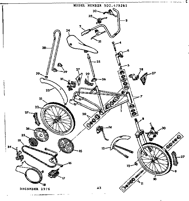 Sears 502475261 unit parts diagram