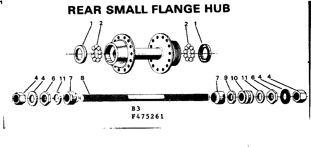 Sears 502475261 rear small flange hub diagram