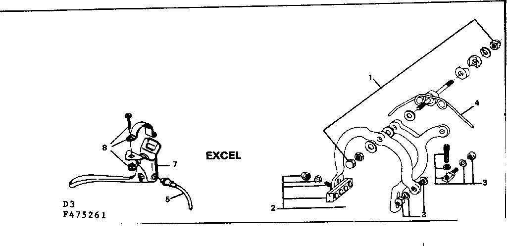 Sears 502475261 caliper brake-excel diagram