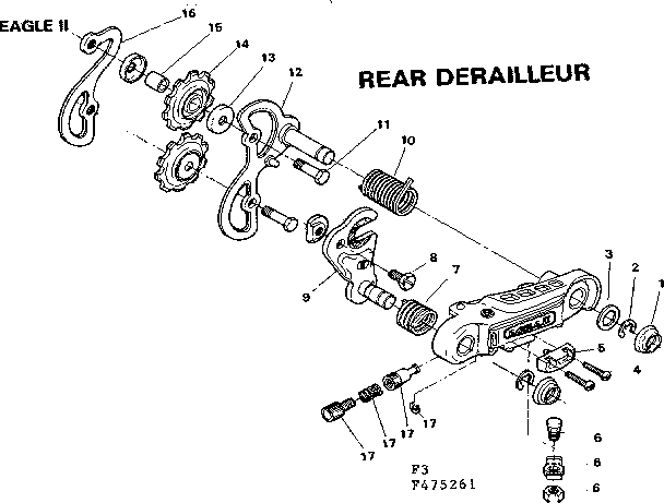 Sears 502475261 rear derailleur-eagle ii diagram