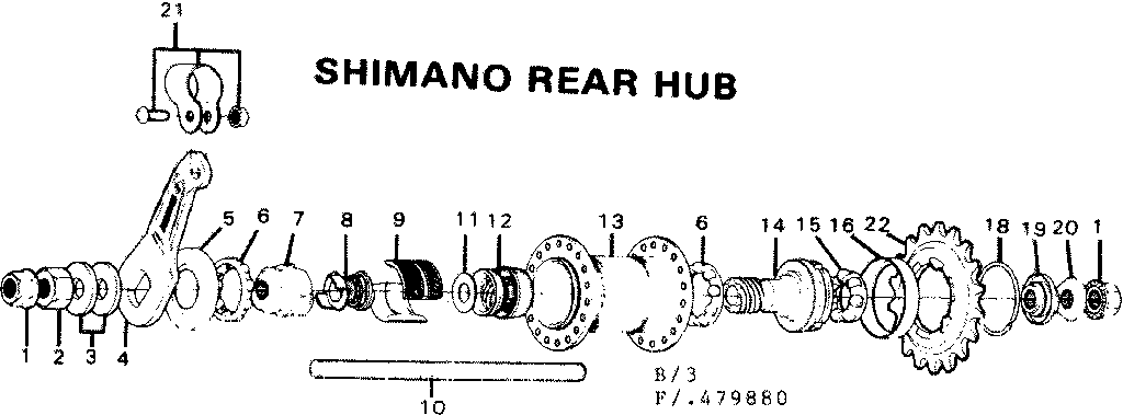 Sears 502479880 shimano rear hub diagram