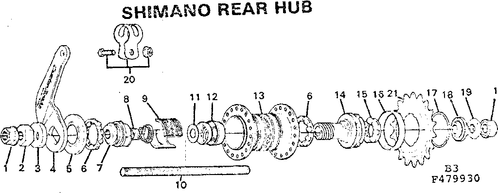 Sears 502479940 shimano rear hub diagram
