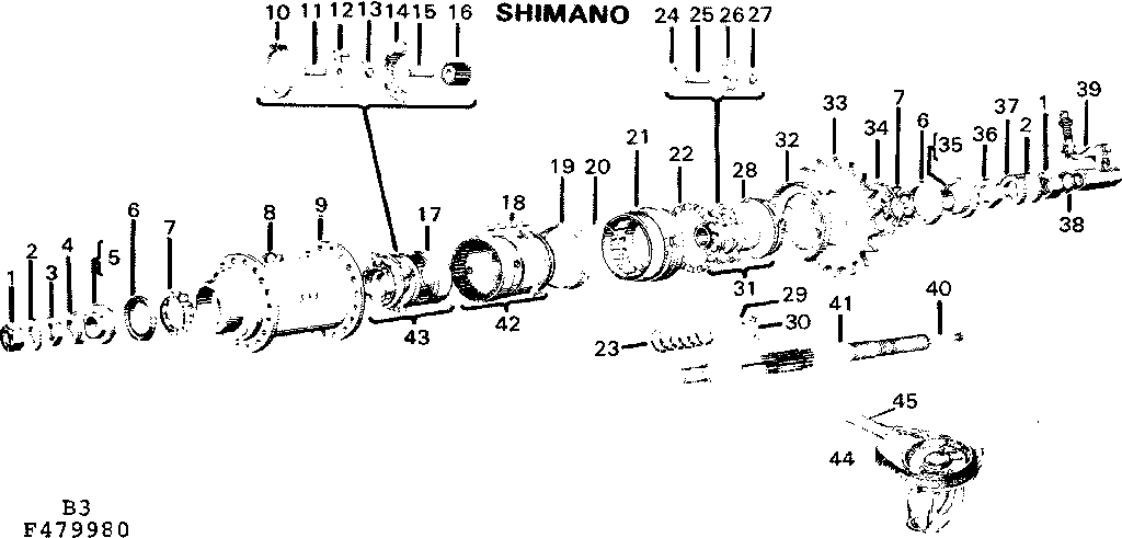 Sears 502479980 three speed hub diagram