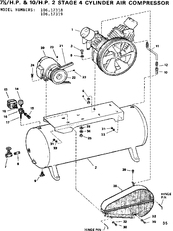 Craftsman 10617319 air compressor diagram