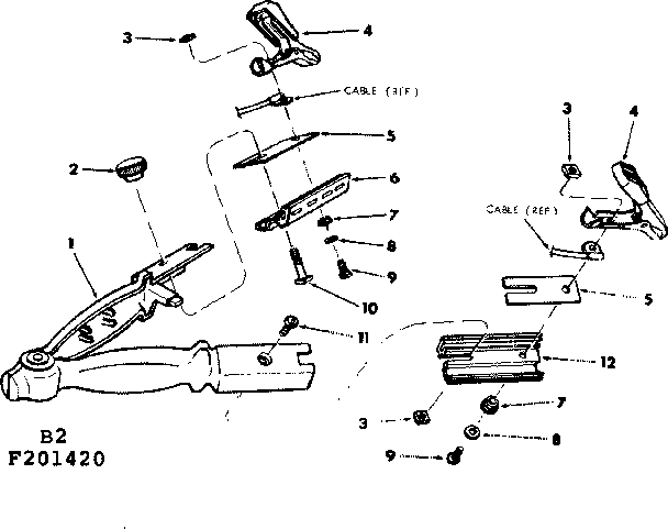 Craftsman 113201420 handle assembly diagram